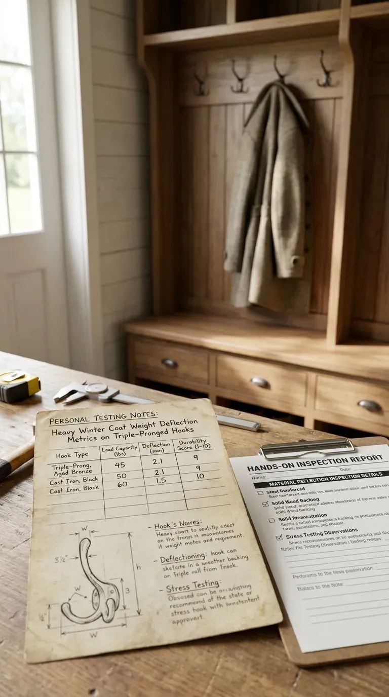 Personal Testing Notes: Heavy winter coat weight deflection metrics on triple-pronged hooks