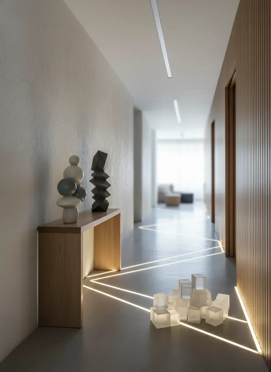 Visualizing proper clearance space and avoiding bottleneck design in a narrow hallway