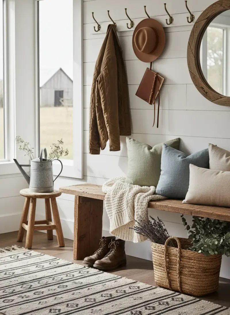 15 Dreamy Farmhouse Mudroom Ideas 