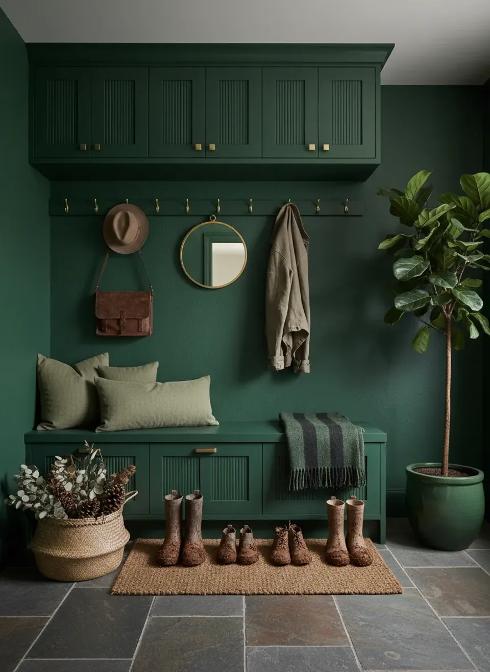15 Forest Green Mudroom Ideas for a Bold, Earthy Entryway
