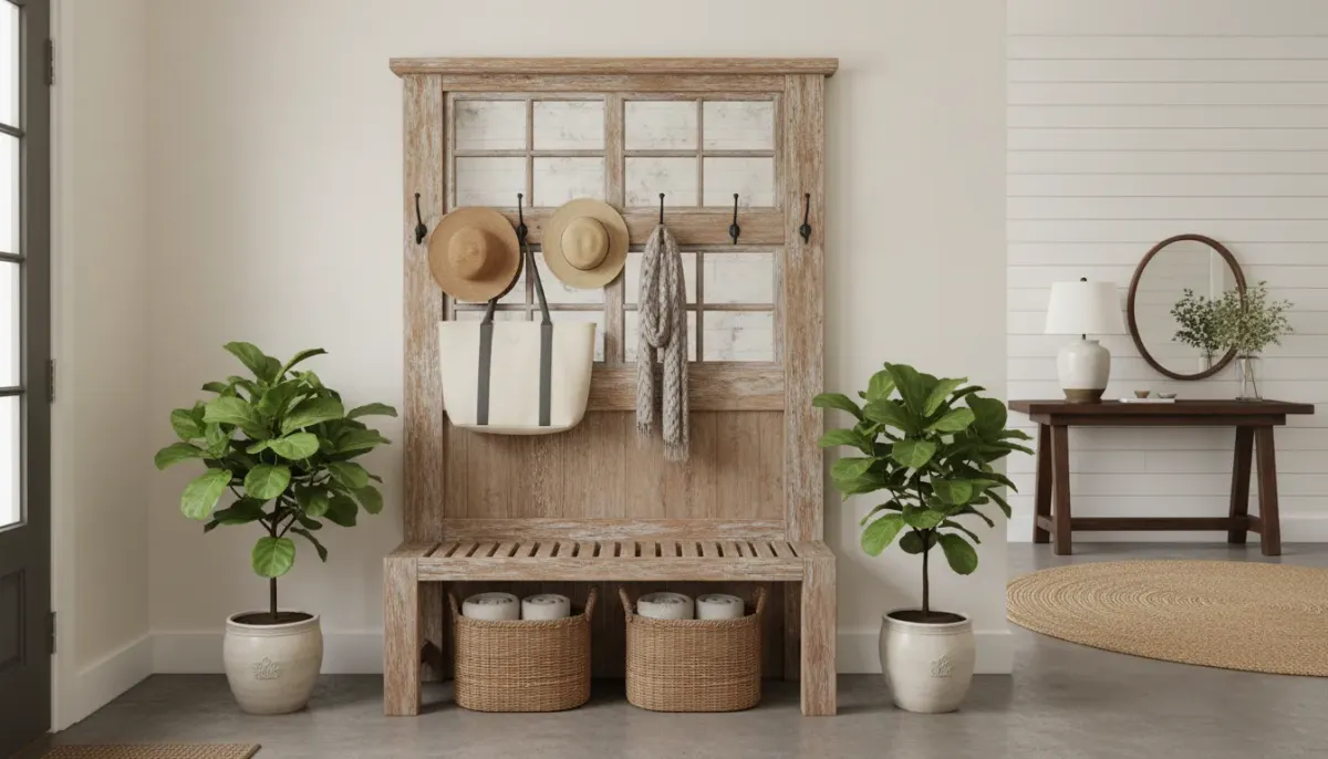 7 Stunning Farmhouse Hall Trees That Define Rustic Entryway Charm