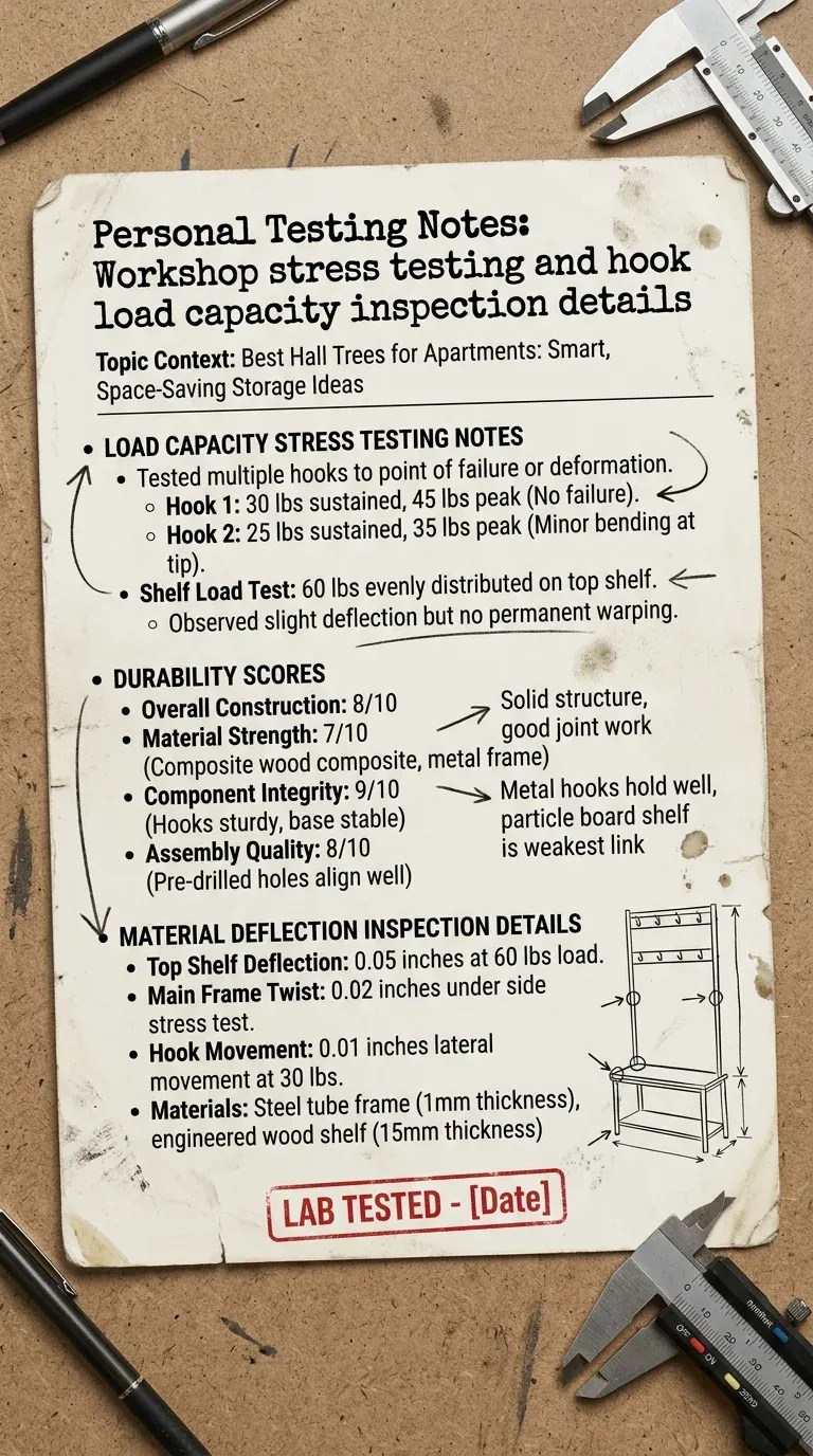 Personal Testing Notes: Workshop stress testing and hook load capacity inspection details