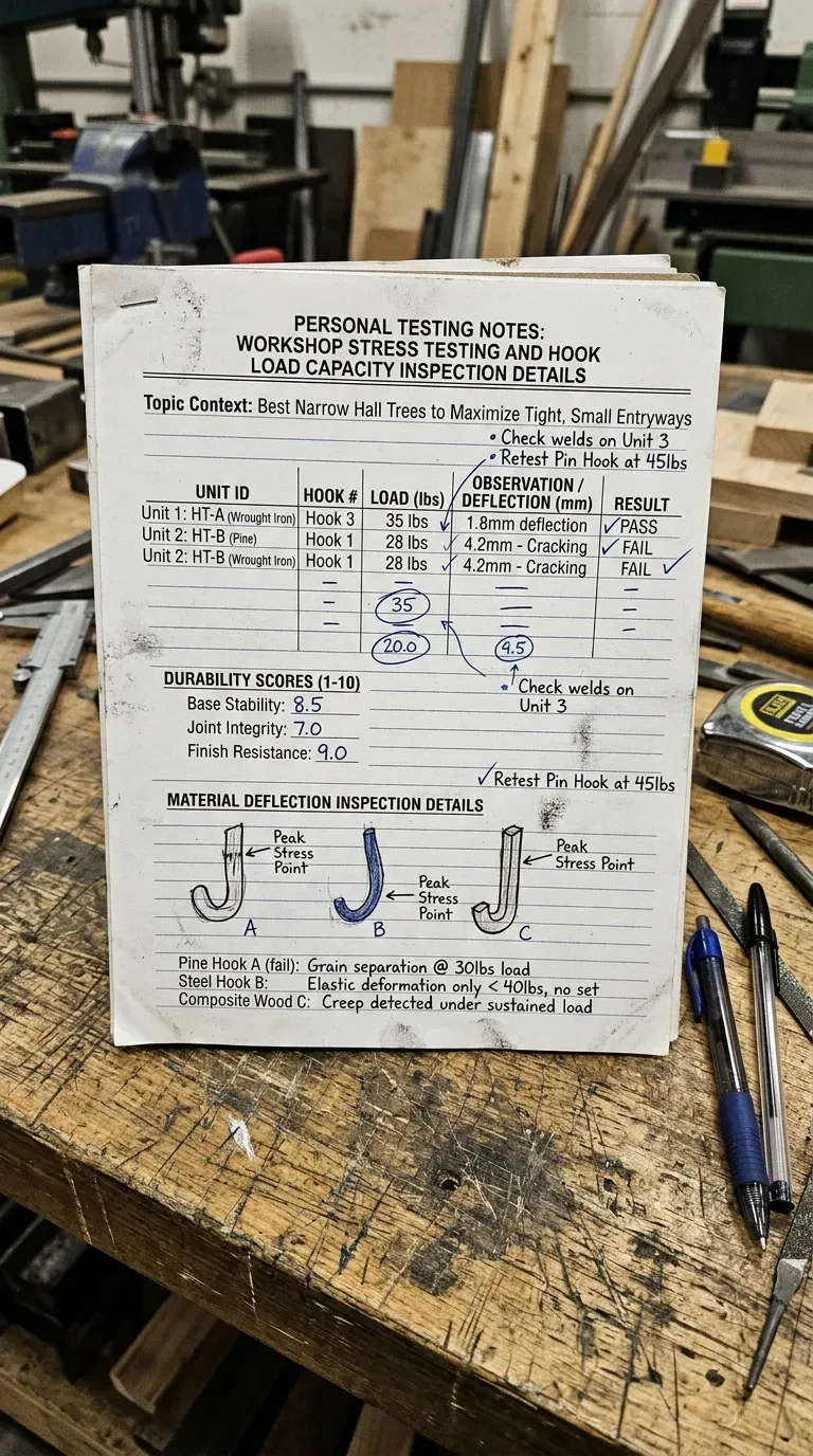 Personal Testing Notes: Workshop stress testing and hook load capacity inspection details
