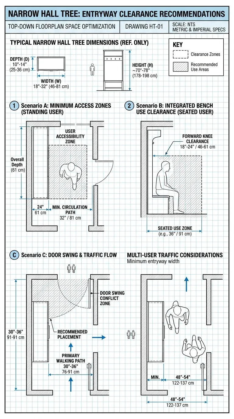 Measurement Chart: Top-down floorplan clearance recommendations