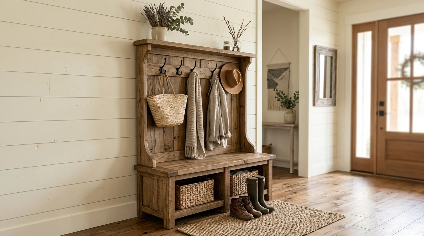 The Best Rustic Hall Trees for a Warm, Farmhouse-style Entryway