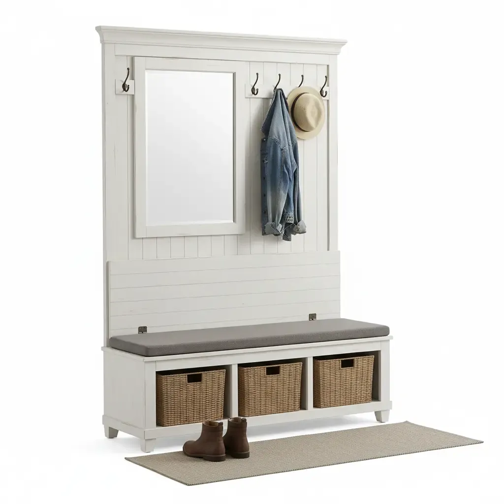 Bush Furniture Salinas Hall Tree with Storage Bench