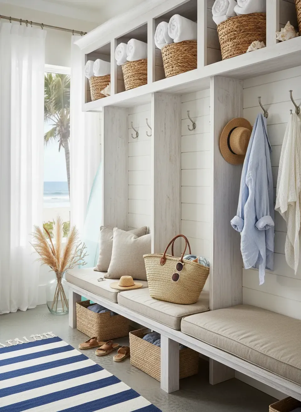 Breezy Coastal Mudrooms: Beach-Style Cubbies for a Refreshing Entryway
