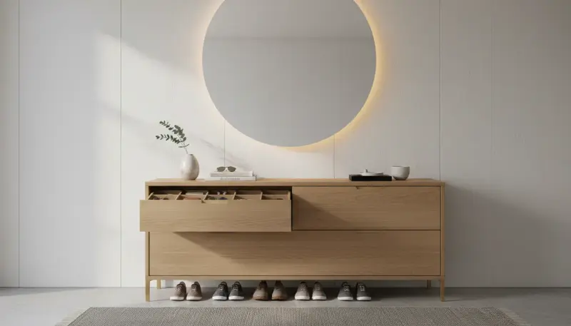 Console Tables with Hidden Entryway Storage