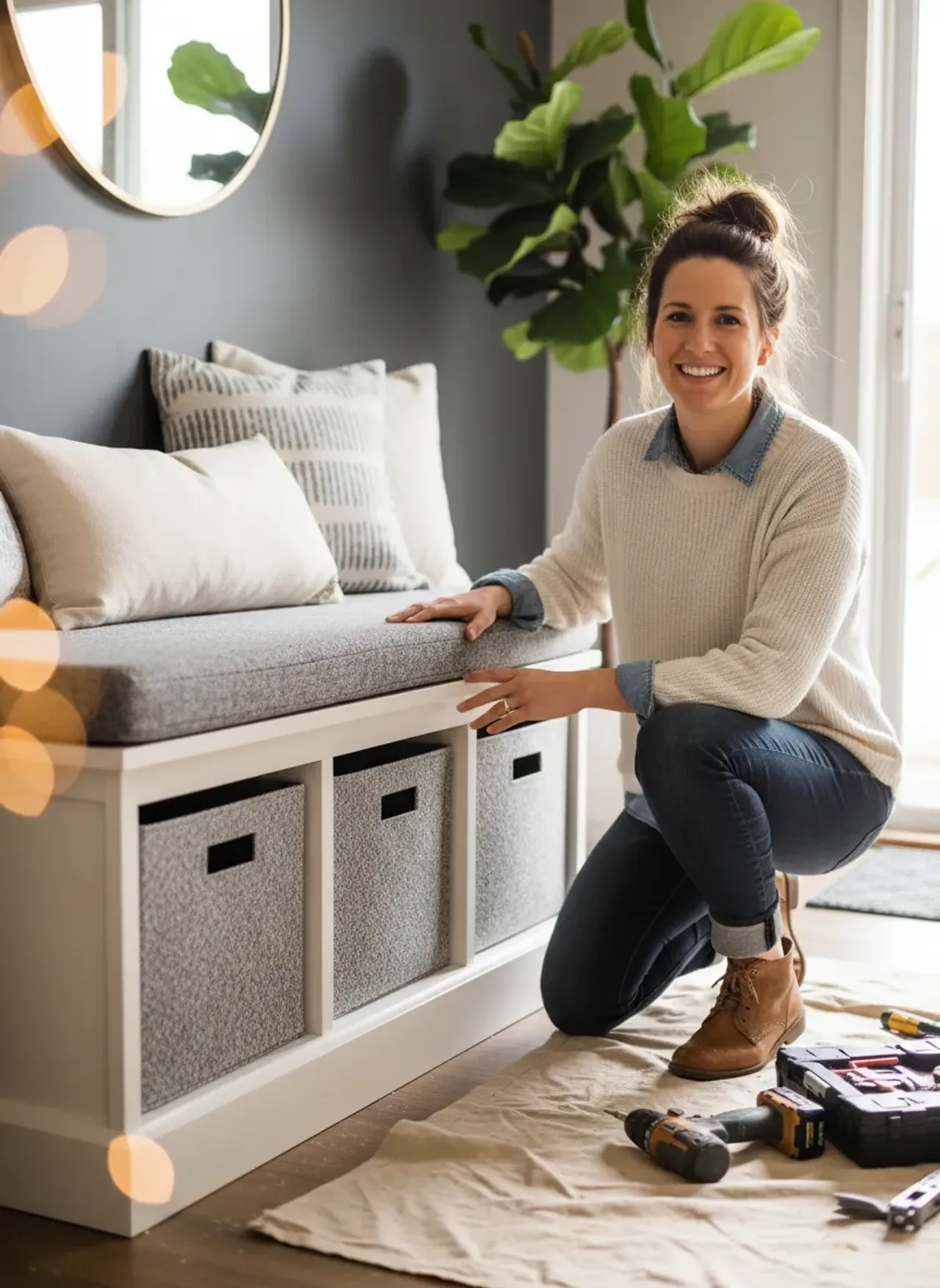 Professional SEO visualization for DIY Entryway Bench Storage: Complete Step-by-Step Plans for Beginners