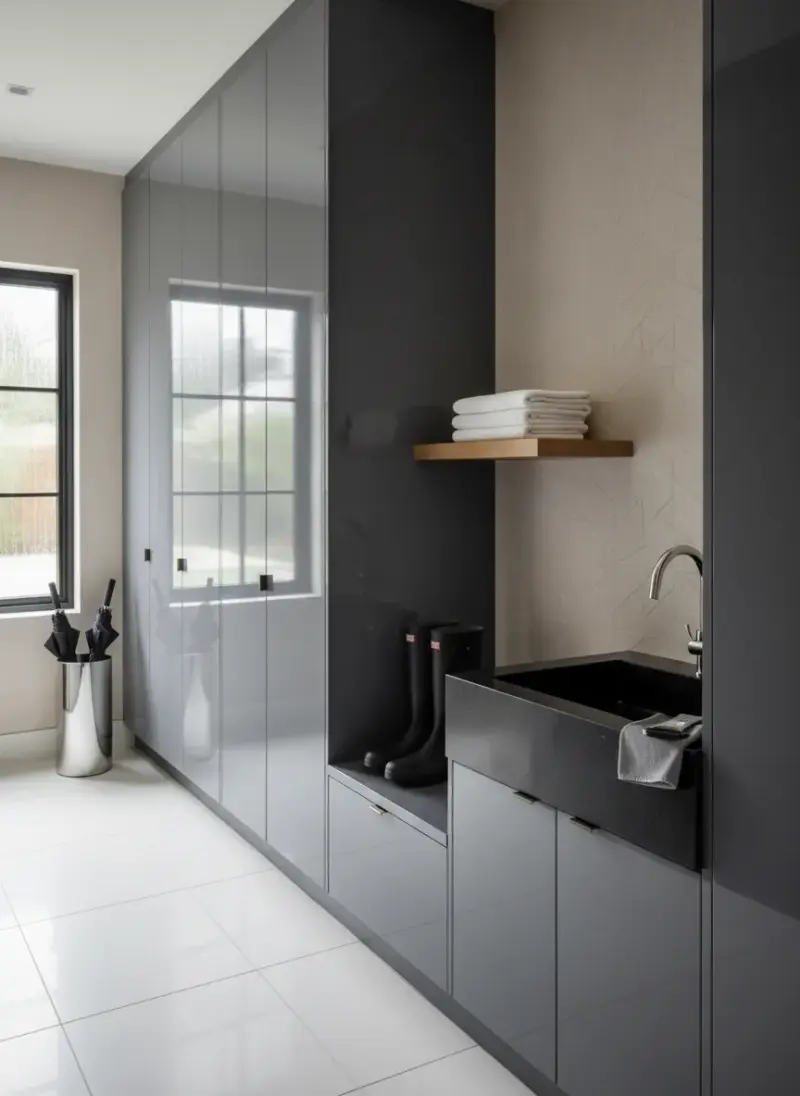 High-Gloss Mudroom Finishes