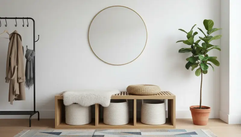 Hygge Home: Scandinavian Entryway Benches with Storage fo...