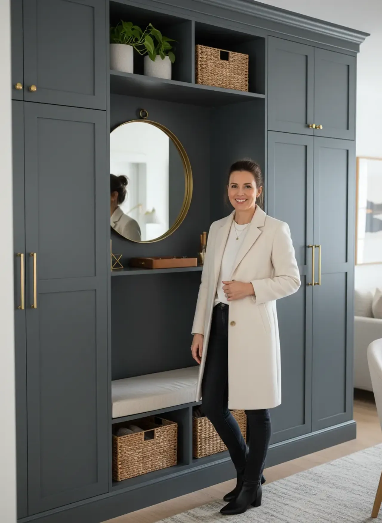 Professional SEO visualization for The IKEA Pax Hack for High-End Built-In Entryway Organization