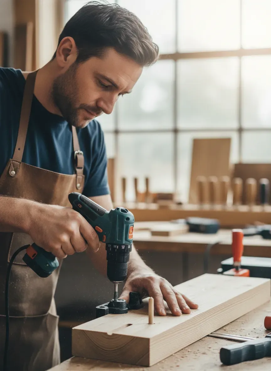 Demonstration of pocket hole and dowel joinery on dimension lumber