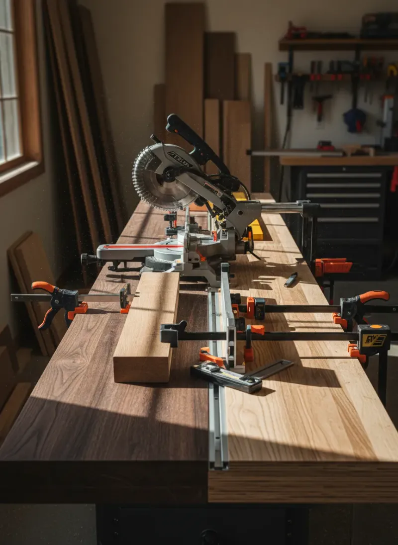 Miter Saw Station Secrets â€” expert guide with measurements, tips, and product picks