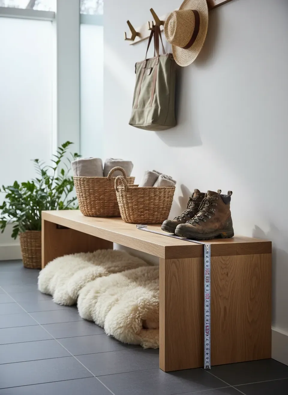mudroom bench height