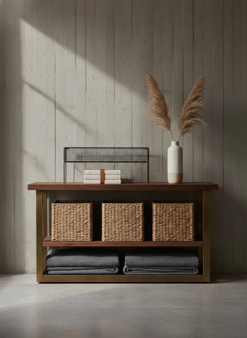 narrow console storage