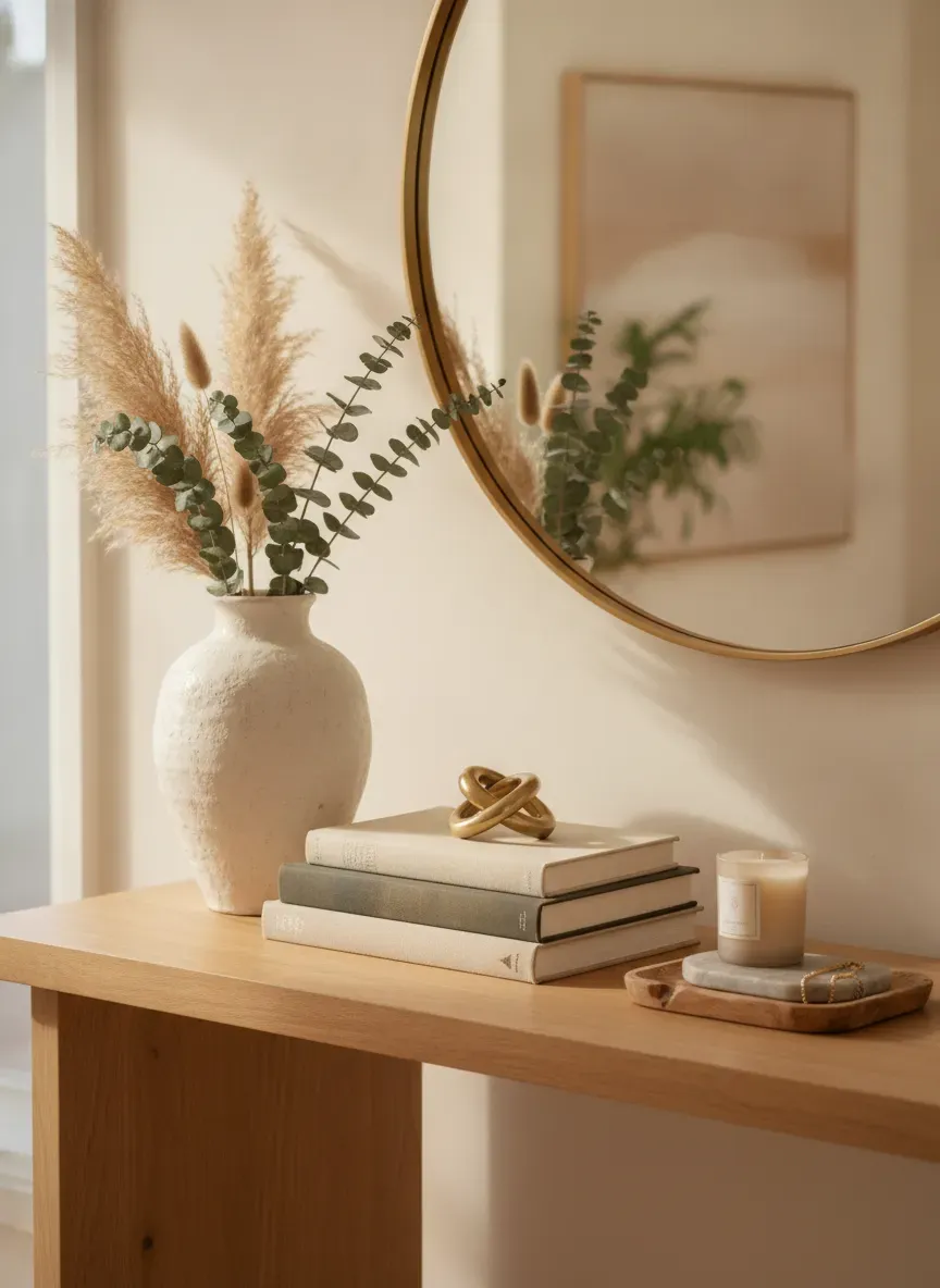 Styling details on a console table