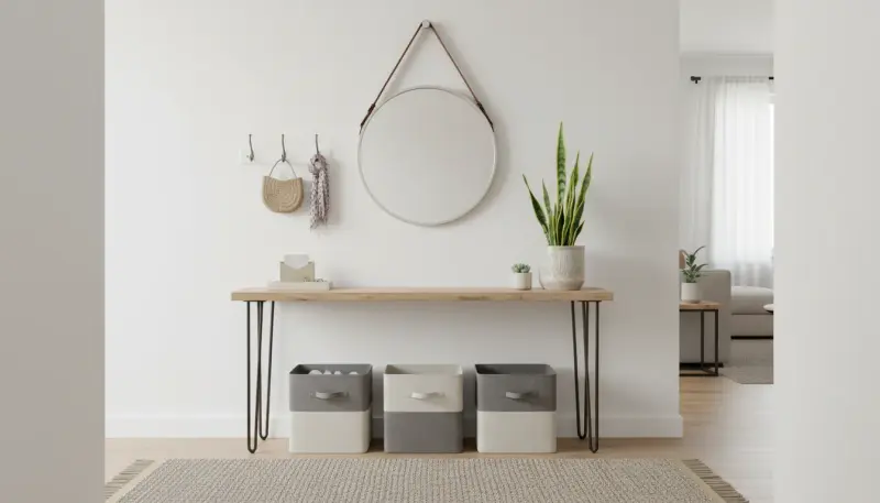 Rental-Friendly Entryway Storage