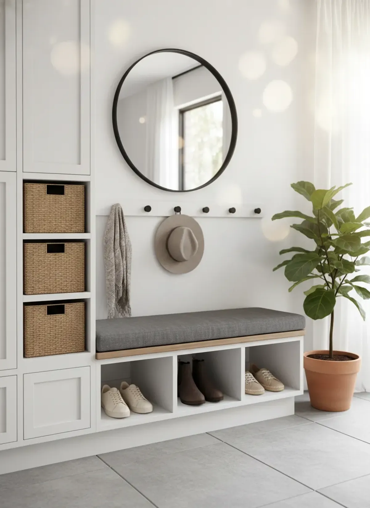 Small Entryway Ideas: Best Mudroom Benches with Built-in Shoe Racks