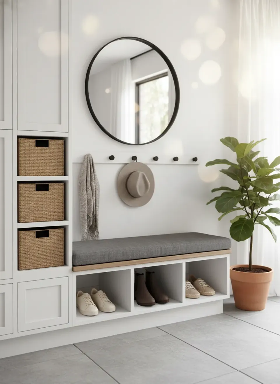 Small Entryway Ideas: Best Mudroom Benches with Built-in Shoe Racks