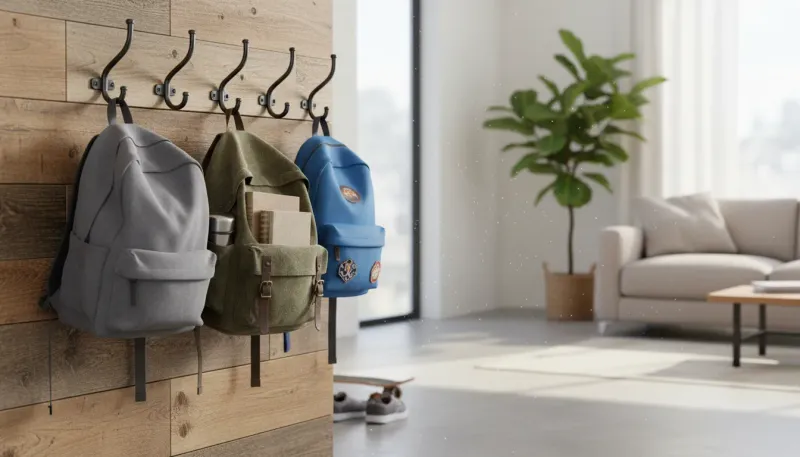 Professional SEO visualization for Solving the Backpack Problem: Heavy-Duty Entryway Hooks for Students and Commuters