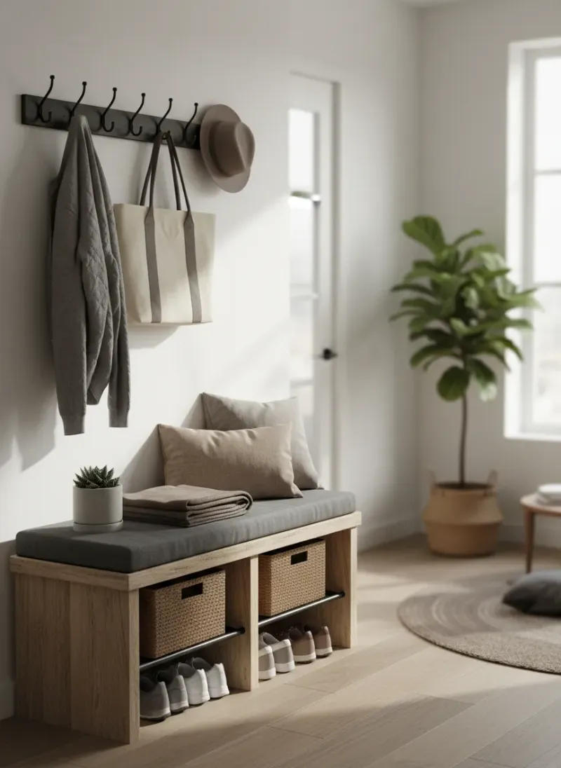 Space-Saving Small Mudroom Benches — apartment and tiny home guide