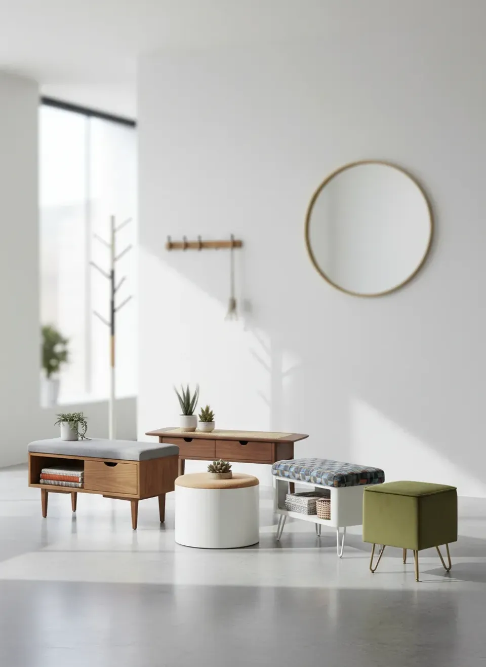 Top 5 MCM Entryway Benches for Small Spaces: Style Meets Storage Functionality