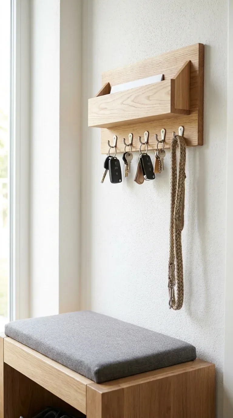 vertical key holder for narrow wall beside front door