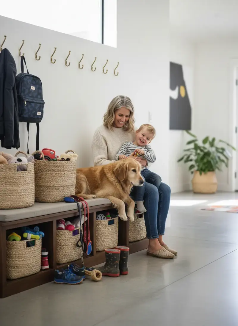which entryway bench options are best for families with k...
