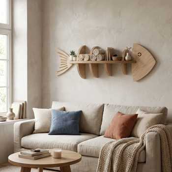 Vintage Wooden Wall Mounted Shelf