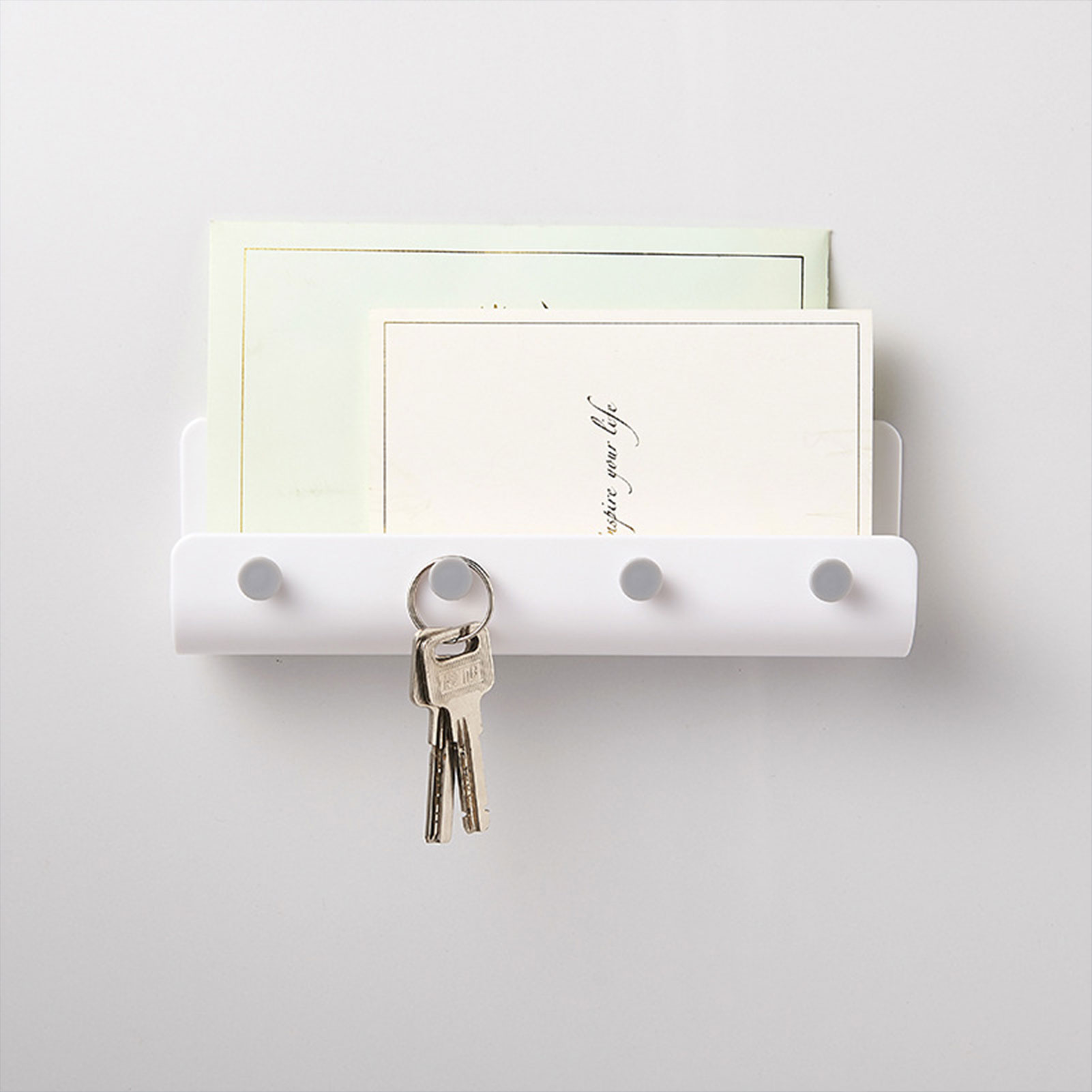 No-drill adhesive hanging key holder wall mounted storage caddy